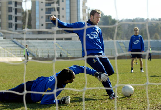 Niklas Skoog och Edddie Gustafsson, målvakt, Sverige