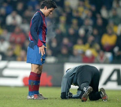Javier Saviola, Barcelona, missade framför Bröndbys