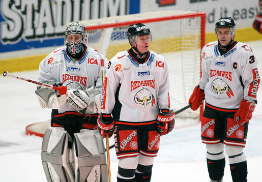 Andreas Hadelöv, målvakt, Niklas Sundblad och Petri