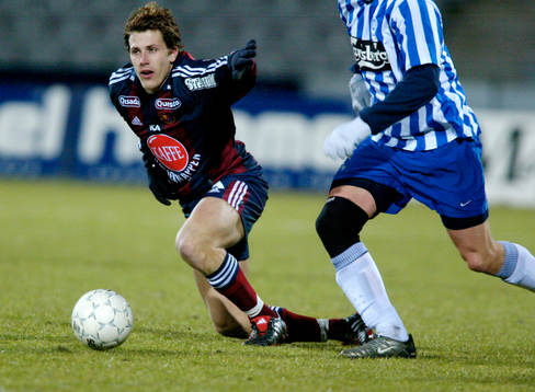 Tobias Hysén, Djurgården, gick på knäna mot Odense.