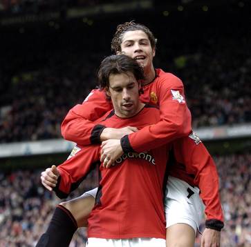 Ruud Van Nistelrooy och Ronaldo, Manchester jubel