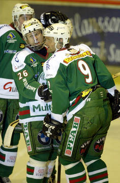 Mikael Gath, Rögle, gjorde mål i sin första match. Här