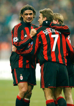 Andriy Shevchenko, Milan jubel med Paolo Maldini