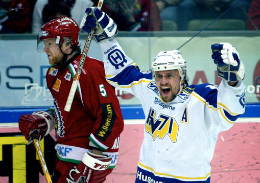 Fredrik Olausson, HV71, jubel och Jan-Axel Alavaara,