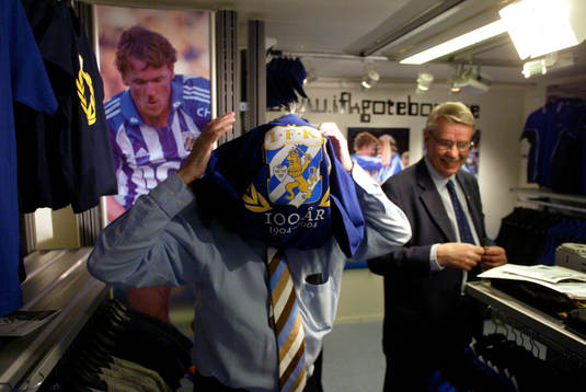 Invigning av IFK Göteborgs nya souvenirshop. Gunnar