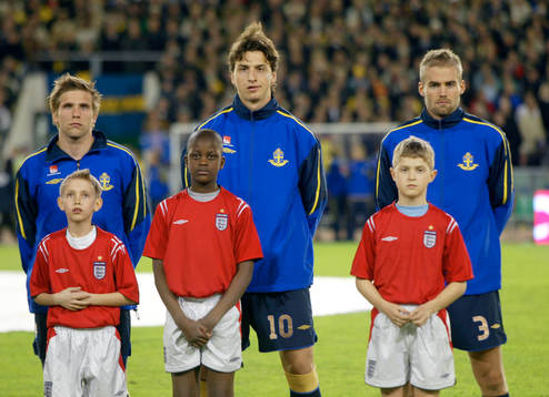 Anders Svensson, Zlatan Ibrahimovic och Olof Mellberg,