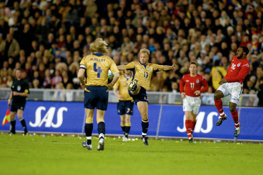 Fotboll, Sverige - England, SAS