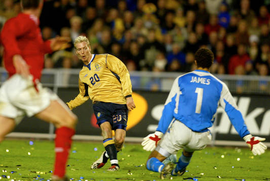 Christian Wilhelmsson, Sverige och David James, England