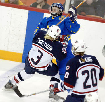 Ishockey, VM, Dam, Semifinal, Sverige - USA