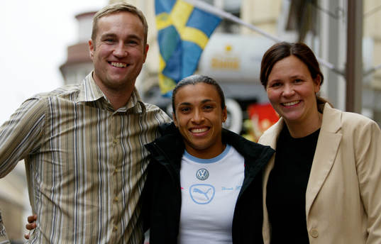 Dagens konferencierer Malin Swedberg och Chris Härenstam