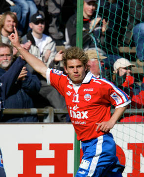 Fotboll, Allsvenskan, Peter Graulund, Helsingborg, jublar,