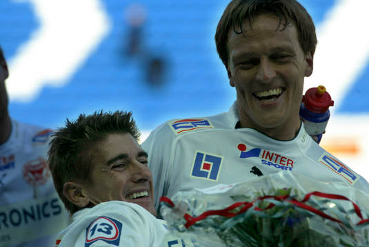 Cesar Santin och Svante Samuelsson jublar (Jubel)
