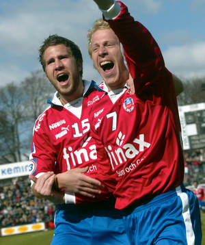 Gustaf Andersson och Mattias Lindström, Helsingborg jublar