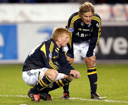 Fredrik Björck och Daniel Tjernström, AIK deppar