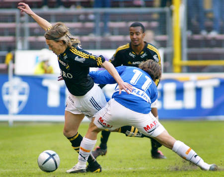 Mattias Moström, AIK och Eric Fischbein, Trelleborg