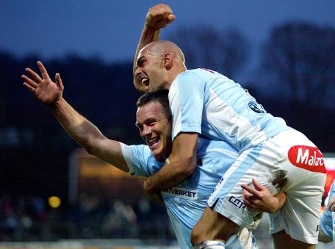 Patrik Andersson och Daniel Majstorovic, Malmö jublar