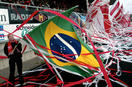 Supporters, flagga, Brasiliens flagga