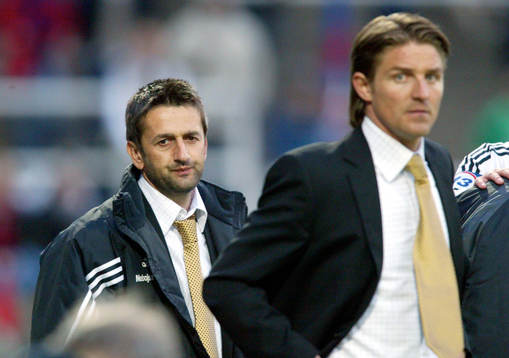 Patrick Englund och Nebosja Nevakovic, tränare AIK