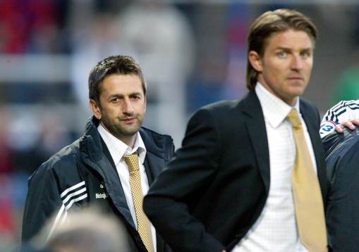 Patrick Englund och Nebosja Nevakovic, tränare AIK