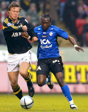 Niklas Sandberg, AIK och Yaw Preko, Halmstad