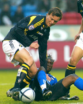 Niklas Sandberg, AIK och Yaw Preko, Halmstad