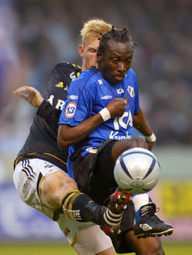 Yaw Preko, Halmstad och Fredrik Björck, AIK
