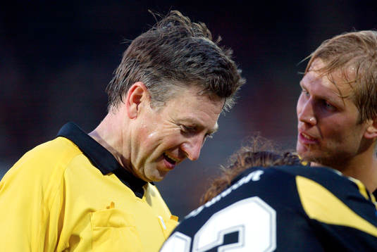 Leif Sundell, domare och Martin Åslund, AIK