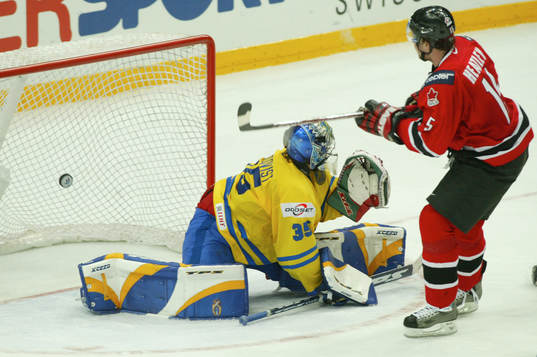 Henrik Lundqvist, Sverige (Målvakt) och Dani Heatley,