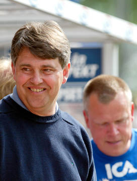 Thomas Wernerson och Jan Andersson, tränare, Halmstad, i