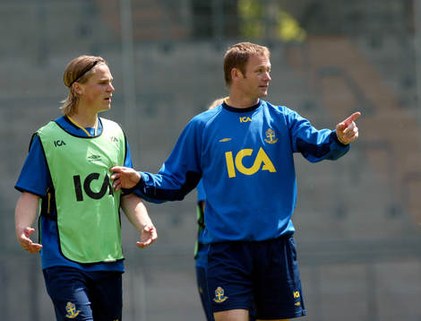 Torbjörn Nilsson, förbundskapten och Markus Rosenberg