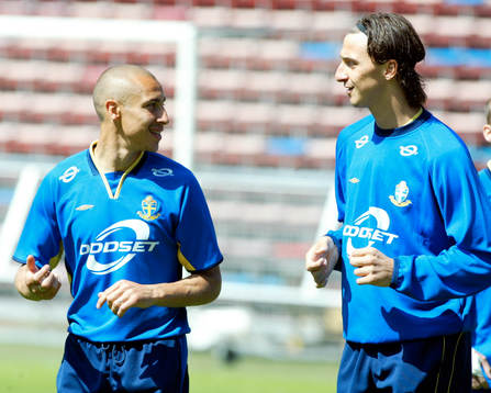 Henrik Larsson och Zlatan Ibrahimovic, Sverige
