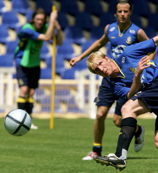 Fotboll, EM, träning Sverige, Petter Hansson