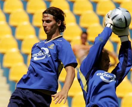 Zlatan Ibrahimovic och Magnus Kihlstedt (Målvakt)
