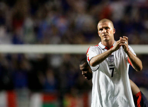 David Beckham, England applåderar publiken