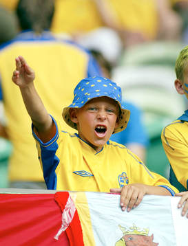 Svensk supporter, fan, pojke