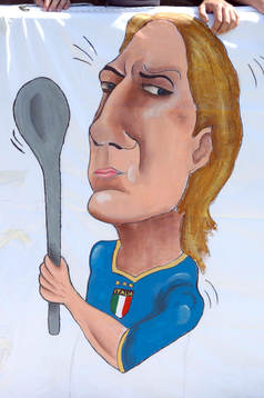 Francesco Totti, Italien, italienska fansens  banner, flagga