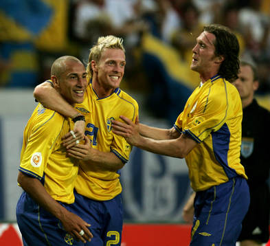 Henrik Larsson, Christian Wilhelmsson och Mikael Nilsson,