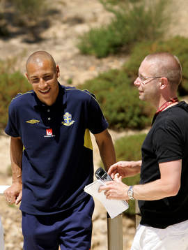 Fotboll, EM, Presskonferens, Sverige , Henrik Larsson