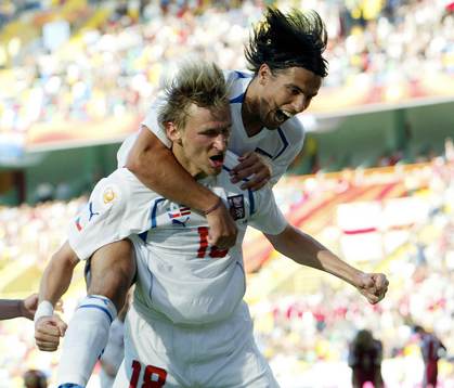 Marek Heinz, Tjeckien och Milan Baros., Jubel