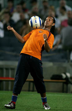 Ronaldinho, Barcelona, Uppvärmning