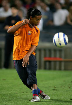 Ronaldinho, Barcelona, Uppvärmning