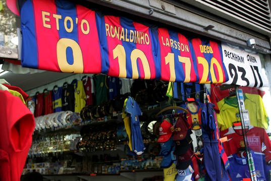 Fotboll, Spansk, La Liga, Barcelona, tröjförsäljning,