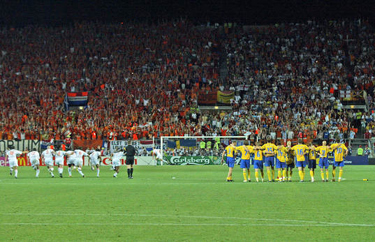 avgjordes på straff, 4-5 slutade matchen och Sverige är