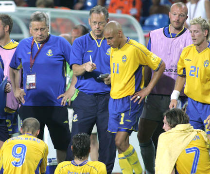 avgjordes på straff, 4-5 slutade matchen och Sverige är