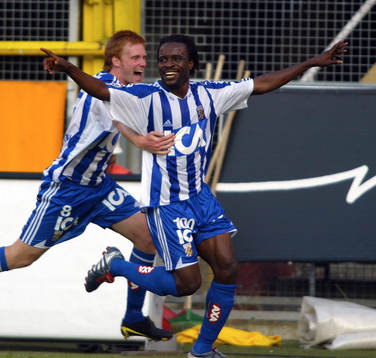 Peter Ijeh, Göteborg gjorde 0-1 målet. Jubel