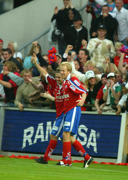Gustaf Andersson och Peter Graulund, Helsingborg, jubel