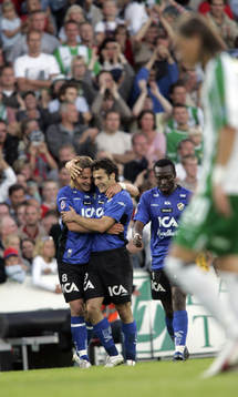 Sharbel Touma och Markus Rosenberg, Halmstad Jubel