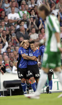 Sharbel Touma och Markus Rosenberg, Halmstad Jubel