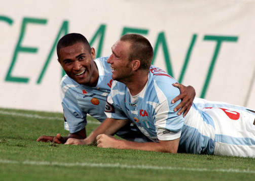 Niklas Skoog och Afonso Alves, Malmö. Jubel, glädje