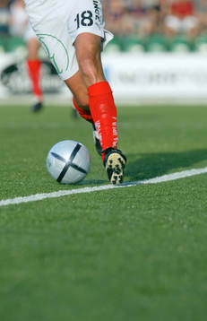 Konstgräs, gräs, fotbollsplan, boll, ben